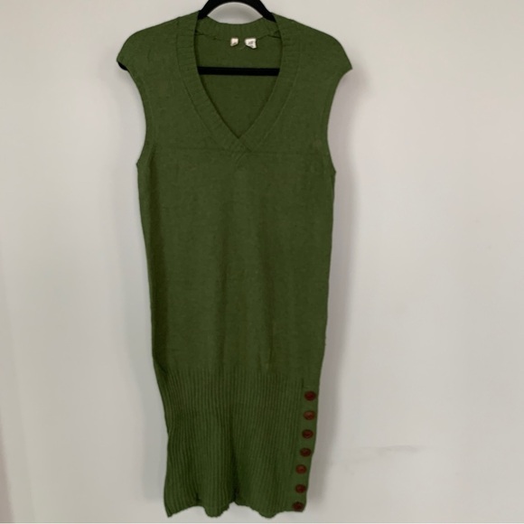 Moth Anthropologie Green Tank Sweater Dress Size S - Picture 1 of 10